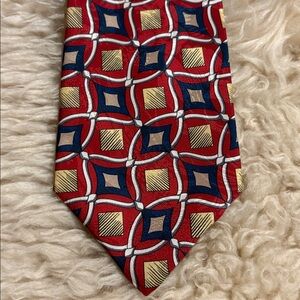 Montebello Italian 100% Silk tie red & gold